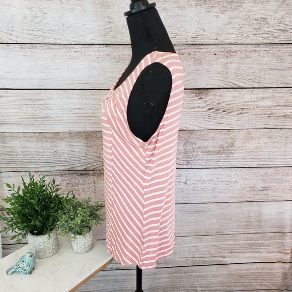 WILLI SMITH CORAL AND CREAM STRIPED TOP - LARGE - Picture 4 of 9